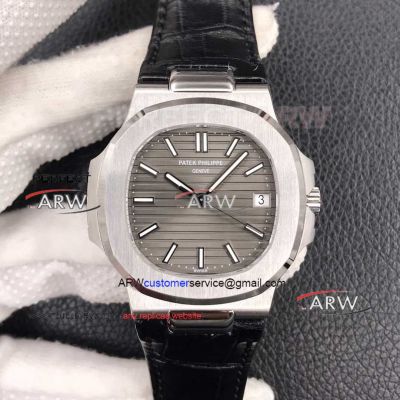 Swiss Replica Patek Philippe 5711 Nautilus Light Grey Dial Stainless Steel Watch